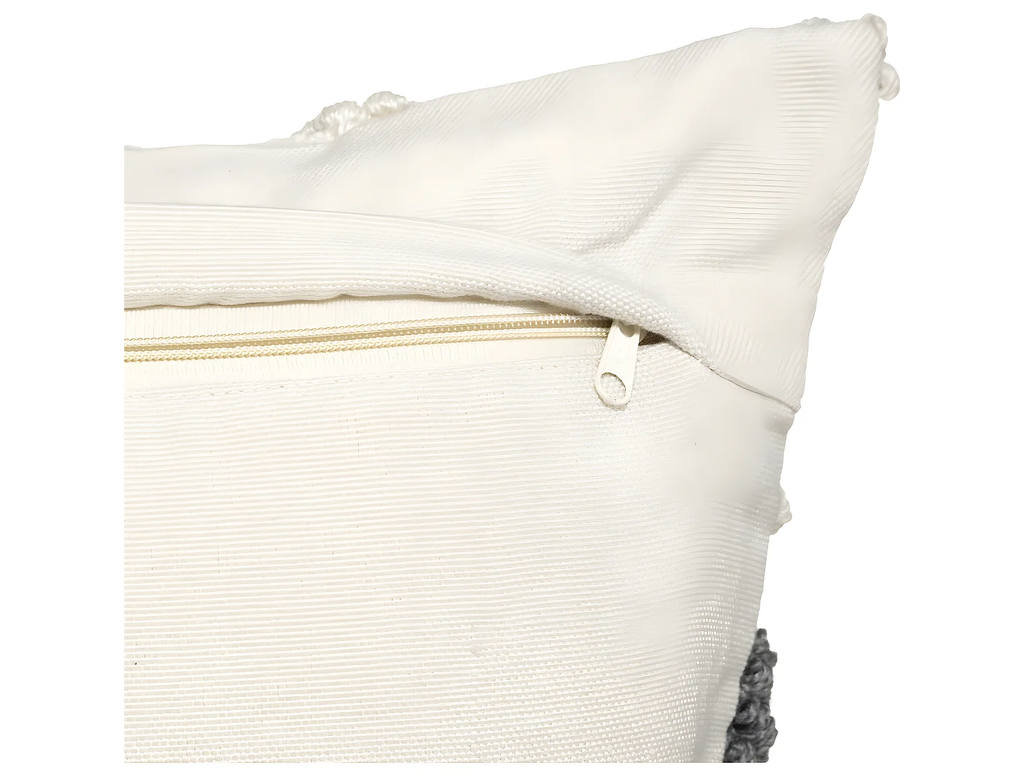 Coussin déhoussable Ivoire & Gris ardoise 45 x 45 cm