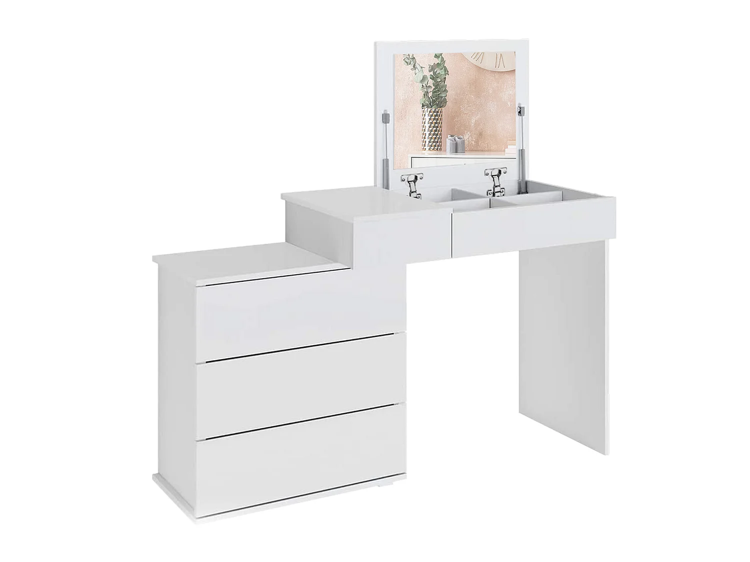 Table de maquillage blanc table de coiffeuse moderne MDF avec miroir ML-DESIGN