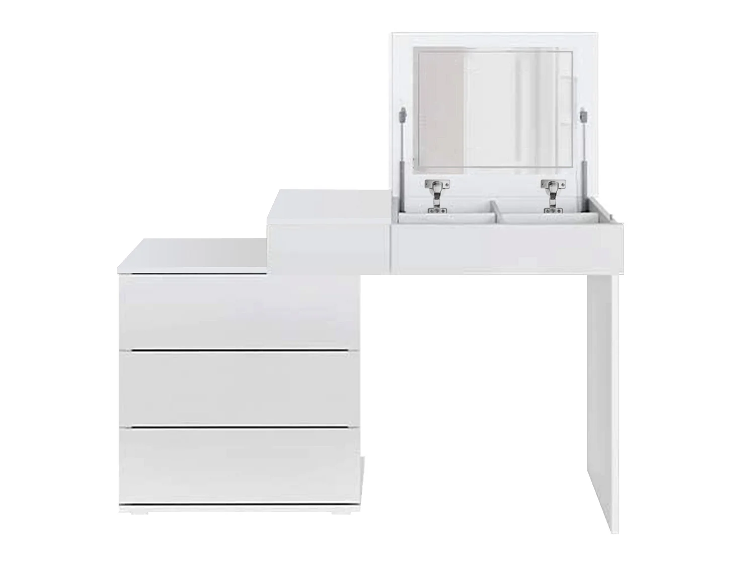 Tavolo da trucco moderno bianco in MDF con specchio ML-DESIGN