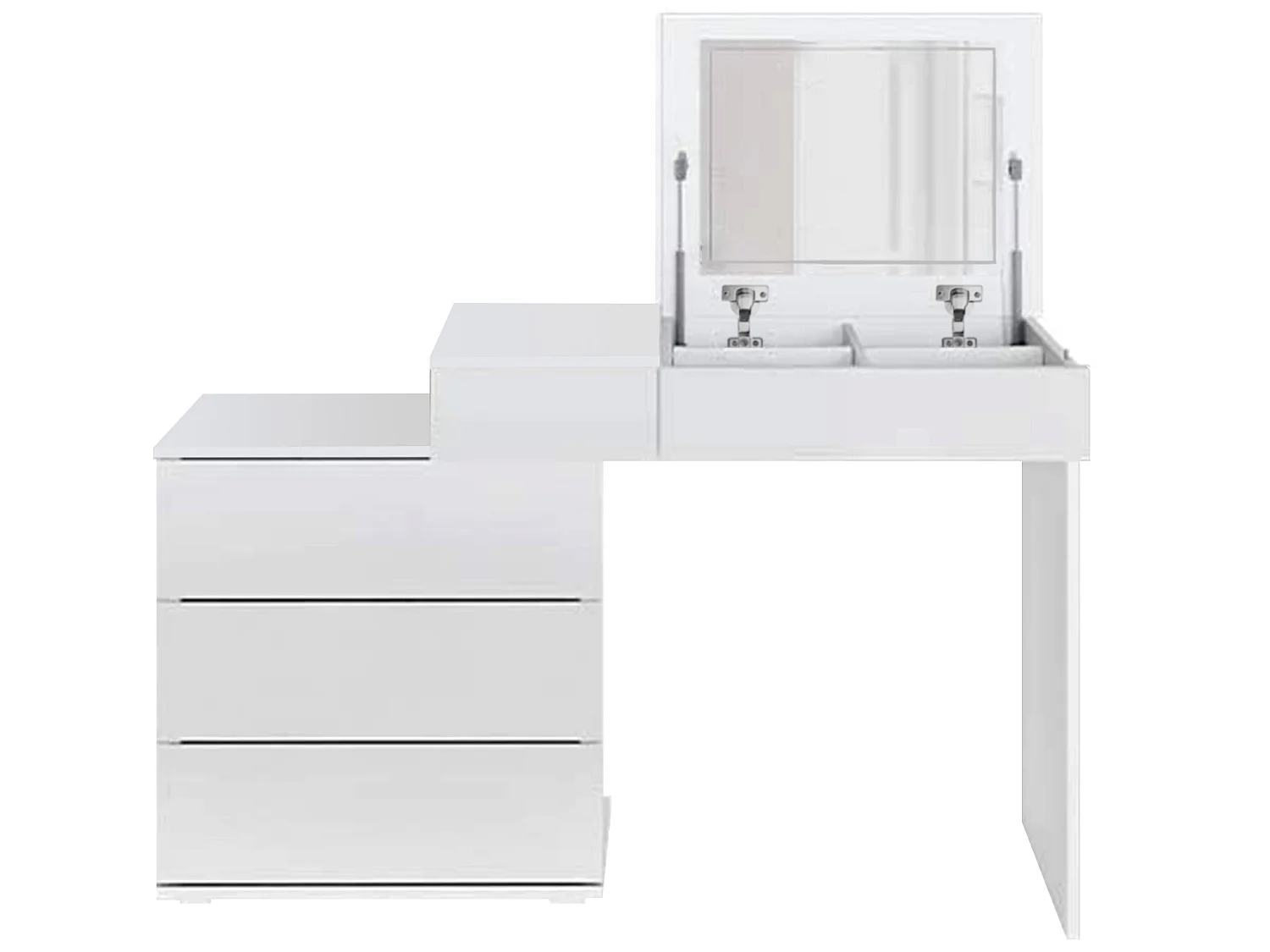 Tavolo da trucco moderno bianco in MDF con specchio ML-DESIGN