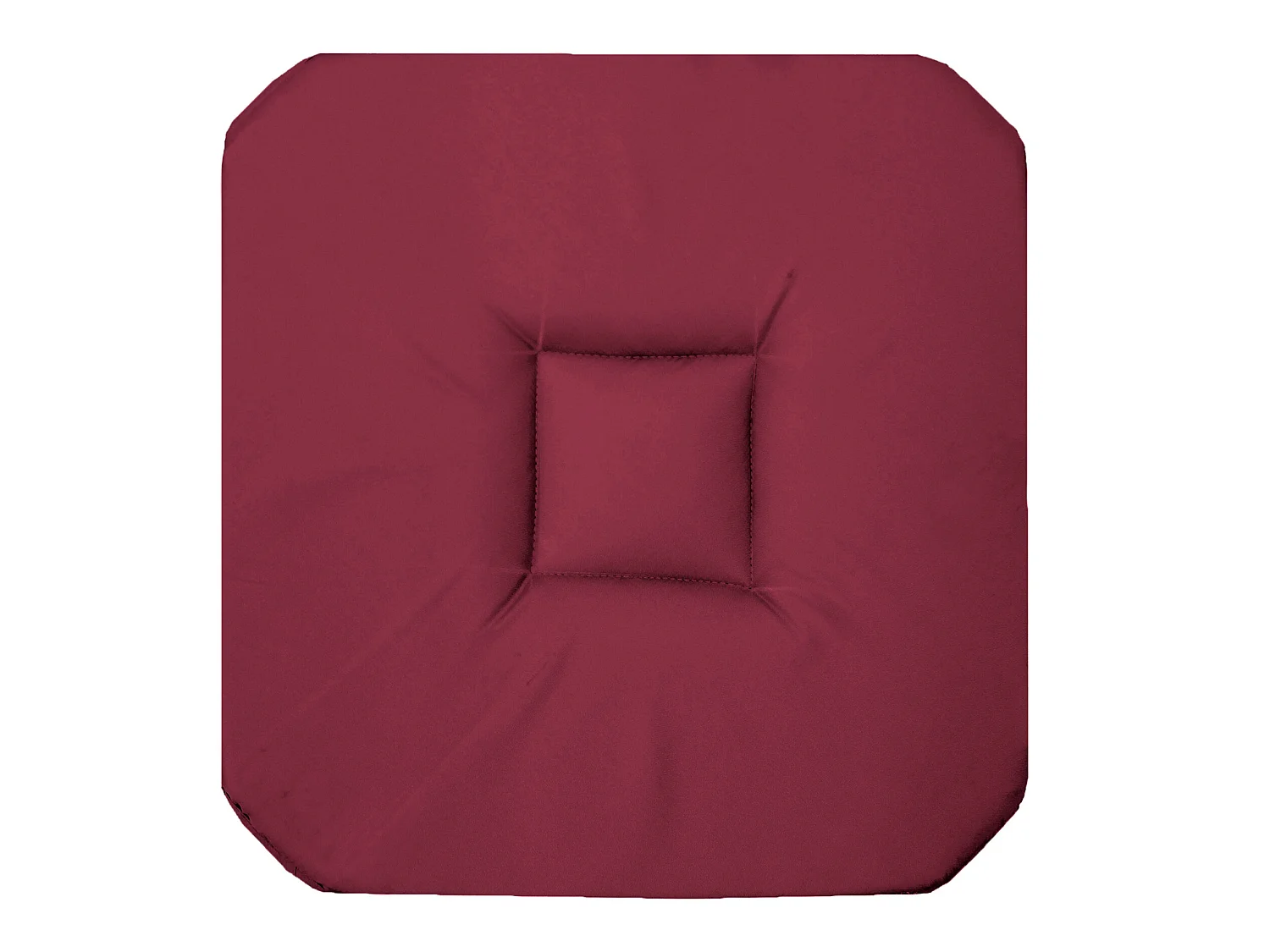 Coussin galette de chaise 4 rabats 36 x 36 cm Bordeaux panama