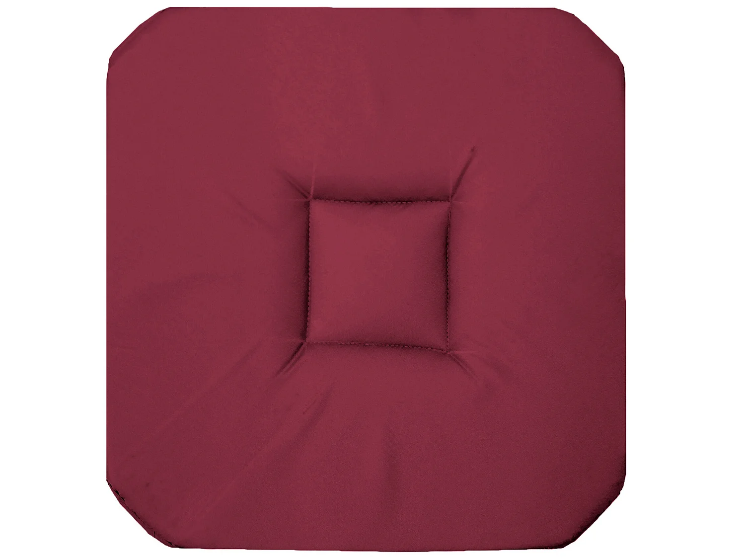 Coussin galette de chaise 4 rabats 36 x 36 cm Bordeaux panama