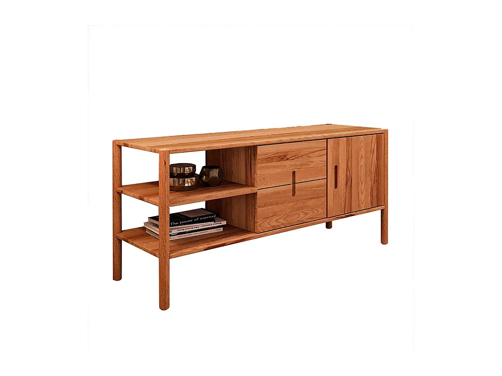 Sideboard 64 cm hoch mit zwei Schubladen Drehtüren