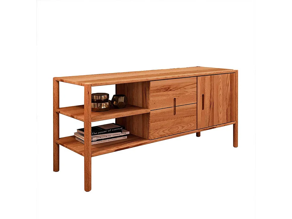Sideboard 64 cm hoch mit zwei Schubladen Drehtüren