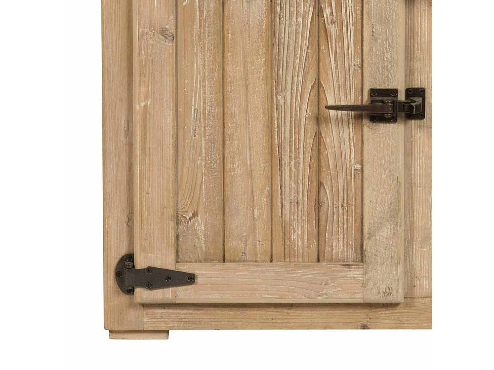 Küchenunterschrank mit Flaschenfächern aus Pinie Recyclingholz