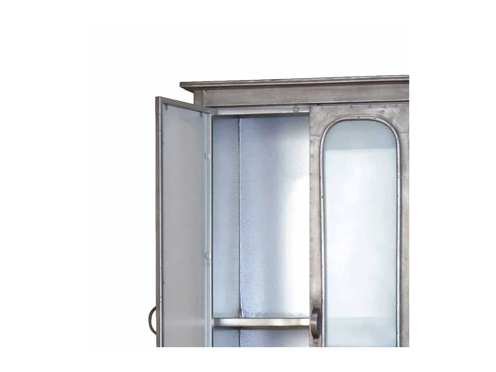 Hochschrank für Küche Metall Milchglas