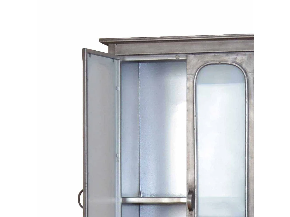 Hochschrank für Küche Metall Milchglas