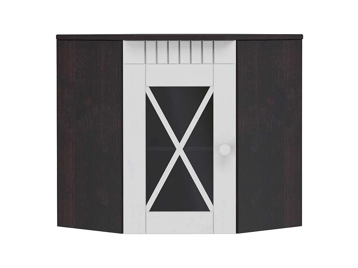 Hängeschrank Wandschrank in Weiß und Dunkelbraun