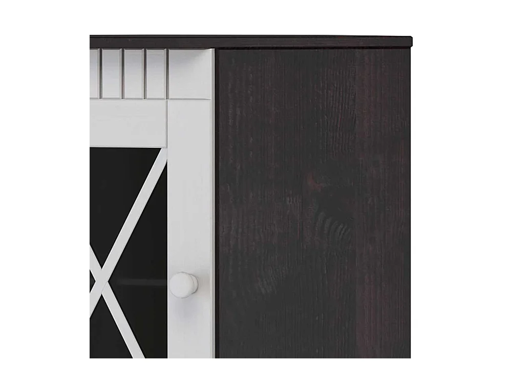 Hängeschrank Wandschrank in Weiß und Dunkelbraun