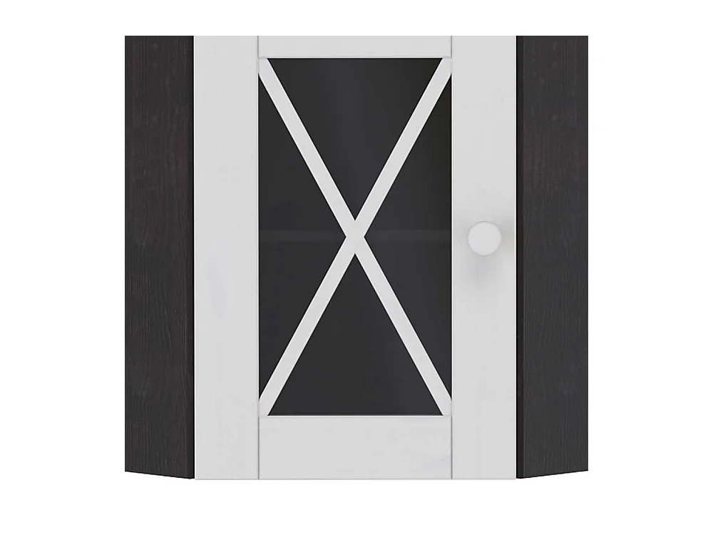 Hängeschrank Wandschrank in Weiß und Dunkelbraun