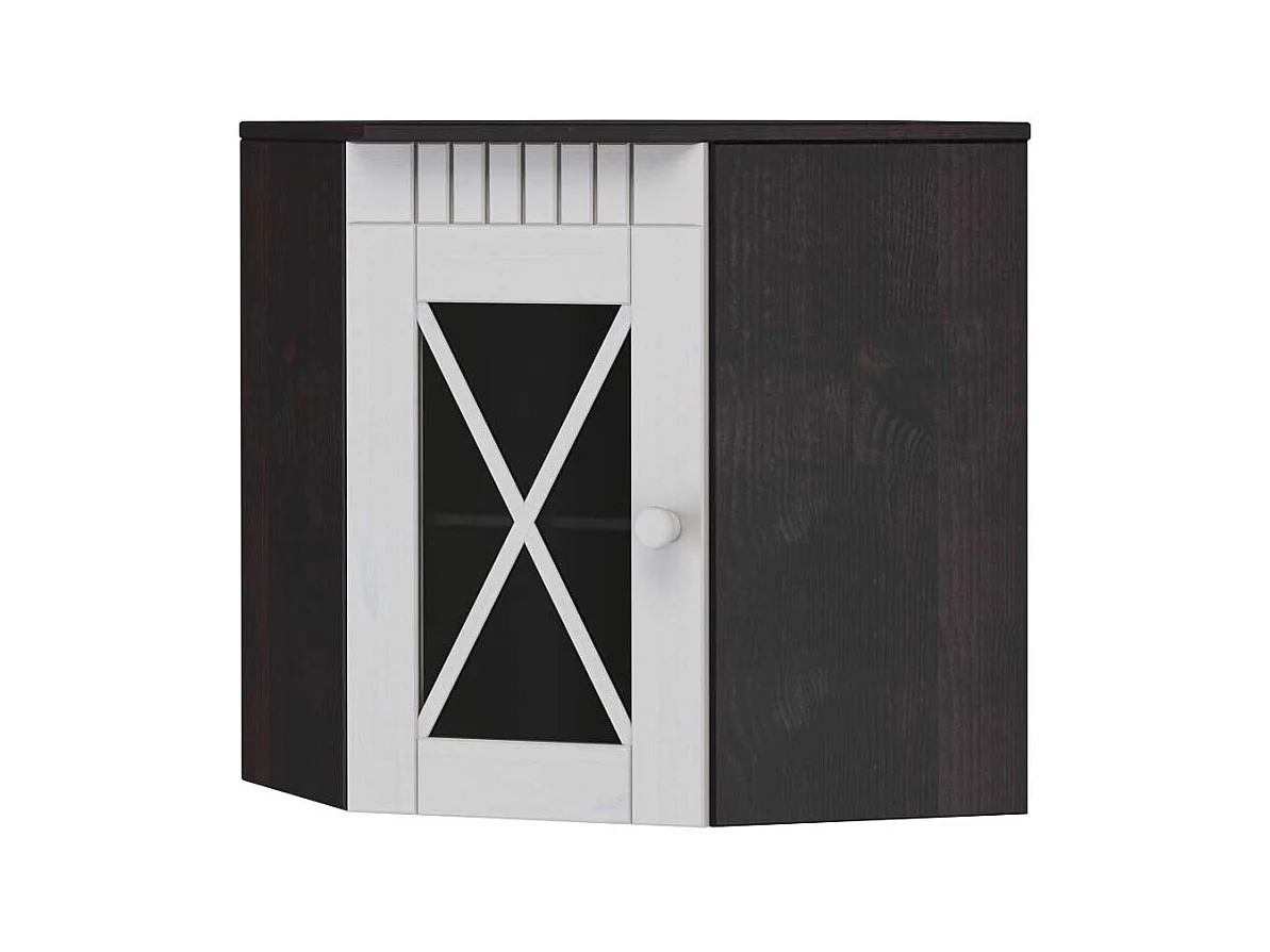 Hängeschrank Wandschrank in Weiß und Dunkelbraun