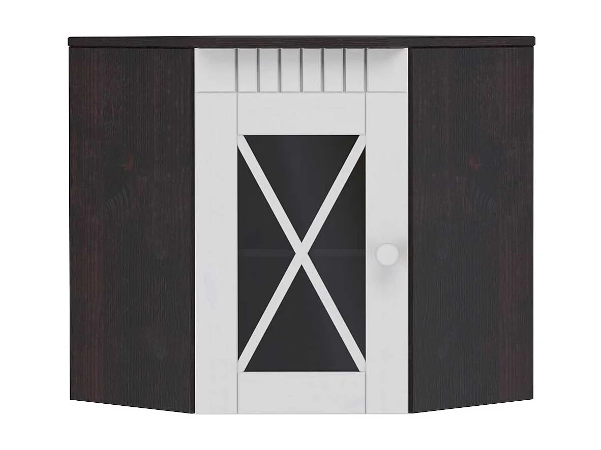 Hängeschrank Wandschrank in Weiß und Dunkelbraun