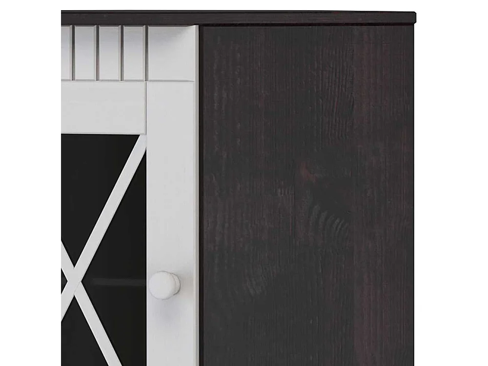 Hängeschrank Wandschrank in Weiß und Dunkelbraun