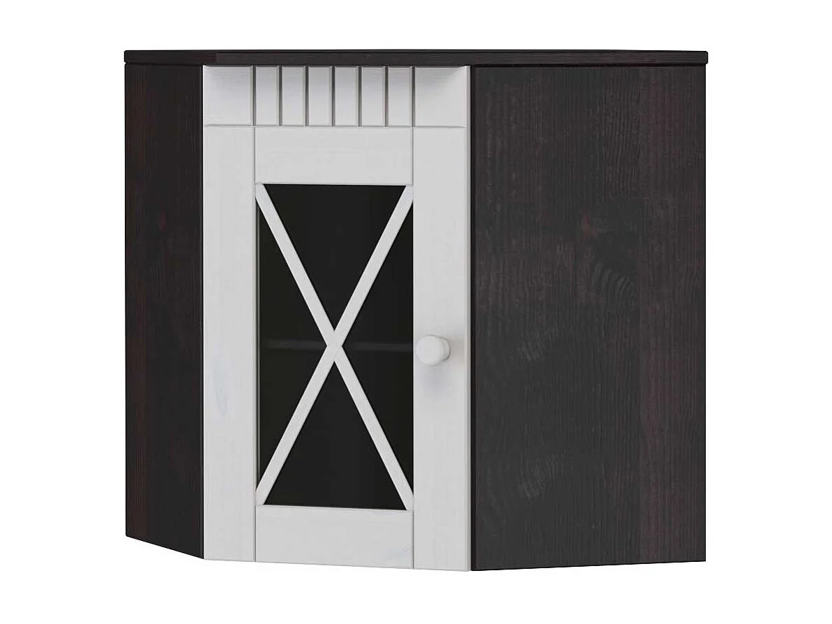 Hängeschrank Wandschrank in Weiß und Dunkelbraun