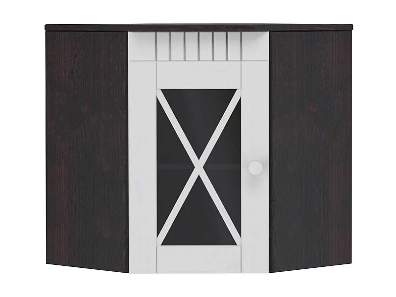 Hängeschrank Wandschrank in Weiß und Dunkelbraun