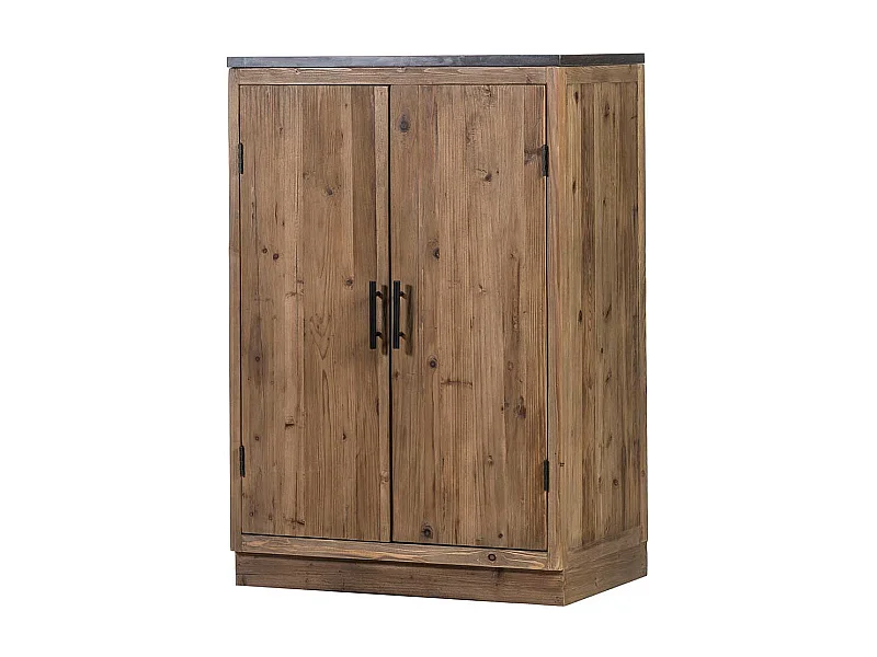 Küchenschrank aus Massivholz und Stein 120 cm hoch