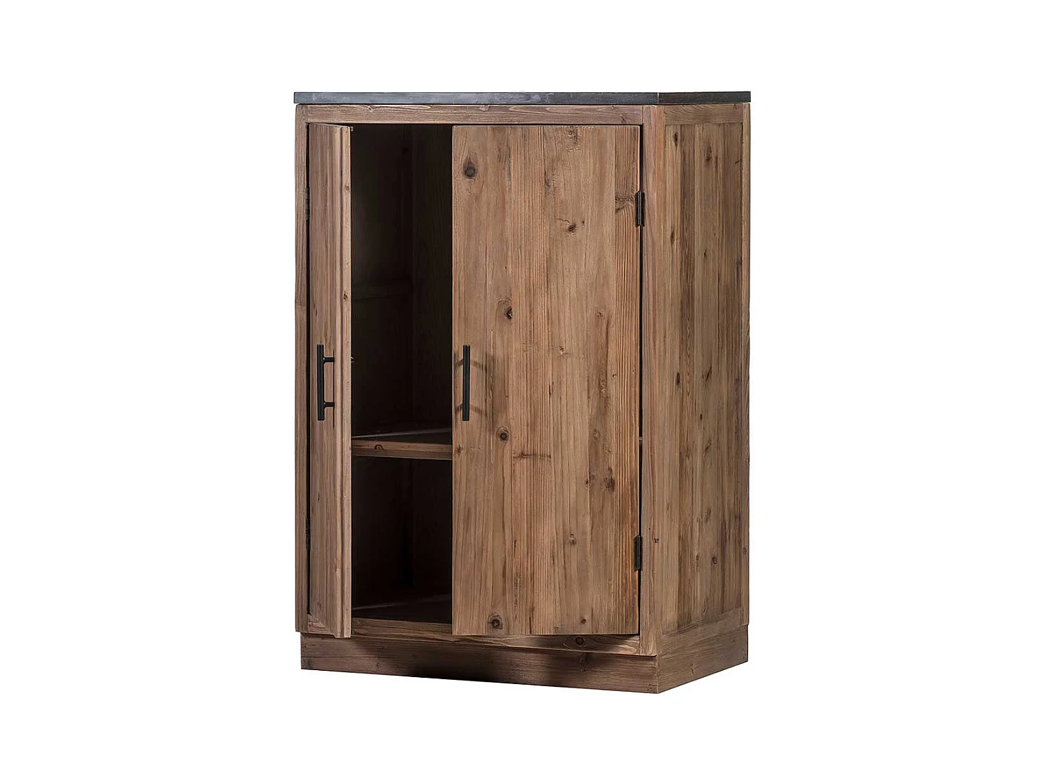 Küchenschrank aus Massivholz und Stein 120 cm hoch