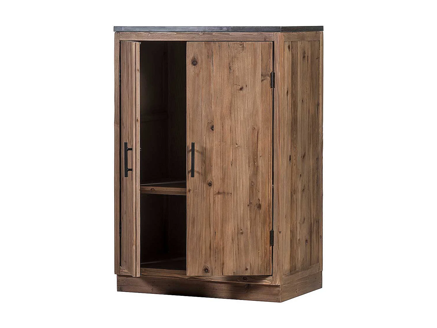 Küchenschrank aus Massivholz und Stein 120 cm hoch