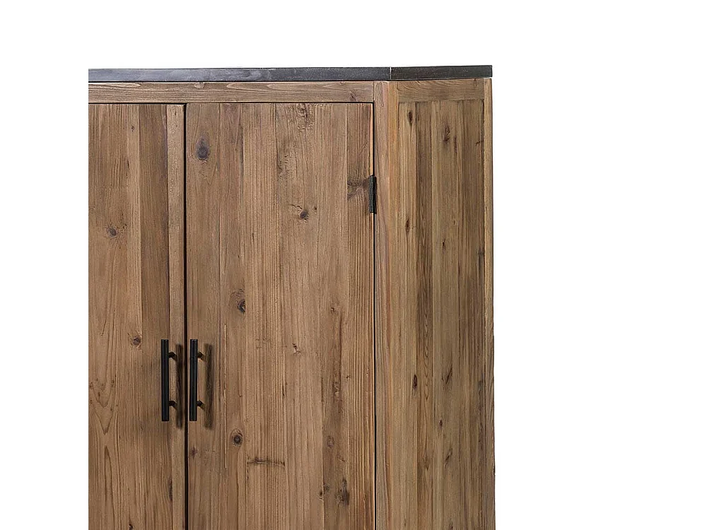 Küchenschrank aus Massivholz und Stein 120 cm hoch