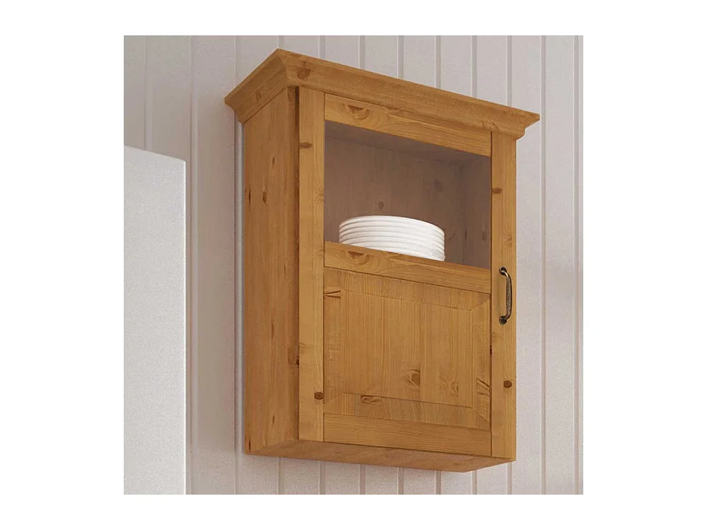 Landhaus Küchen Hängeschrank aus Kiefer Massivholz 75 cm hoch