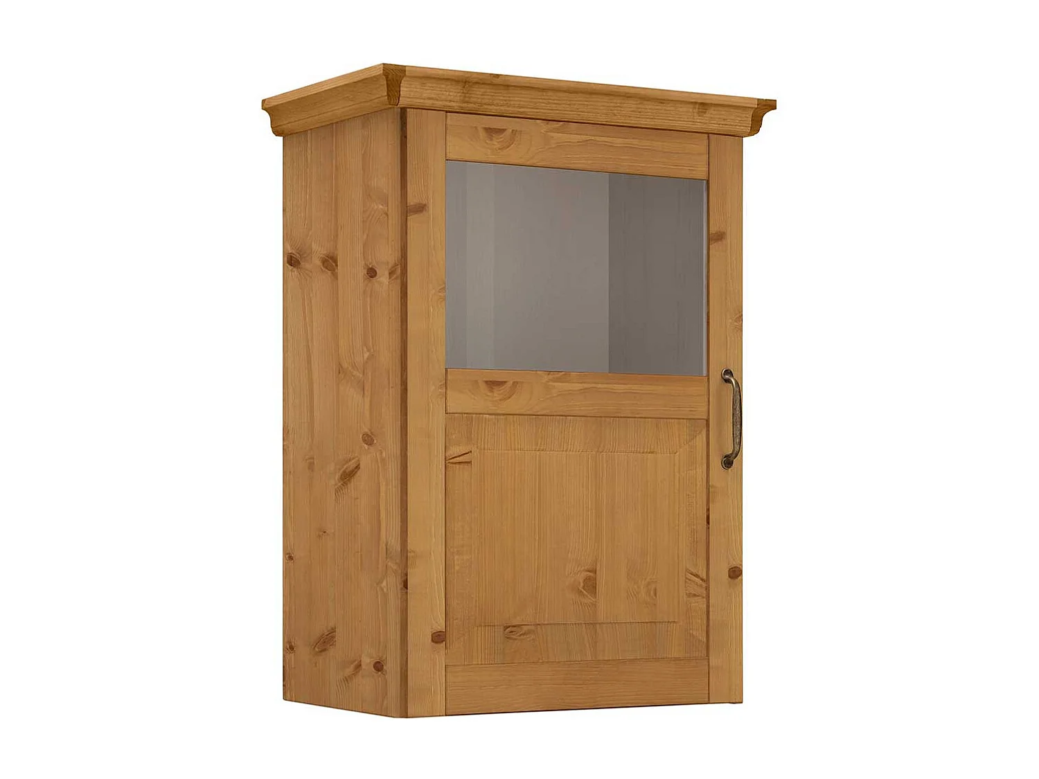 Landhaus Küchen Hängeschrank aus Kiefer Massivholz 75 cm hoch