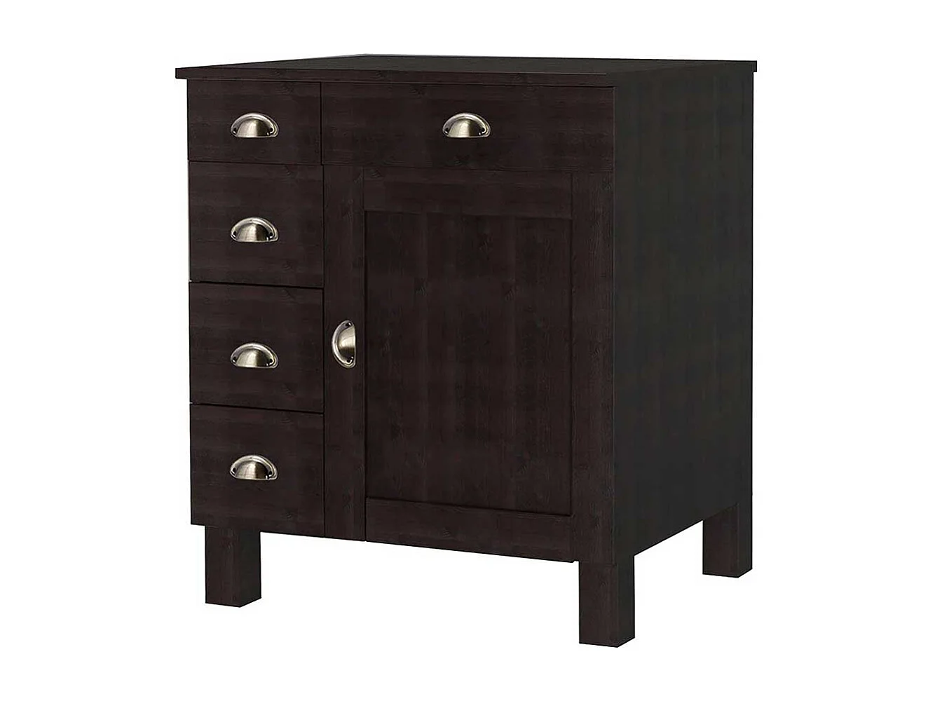 Unterschrank Küchenschrank mit Metallgriffen und Drehtür