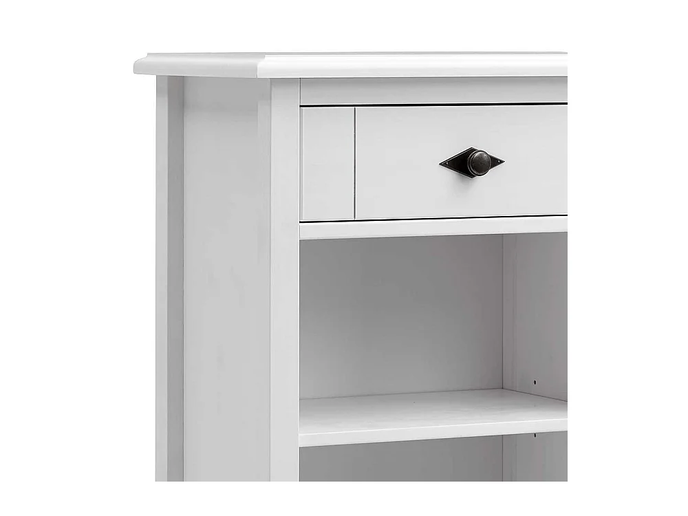 Badezimmer Regal in Weiß Kiefer teilmassiv einer Schublade