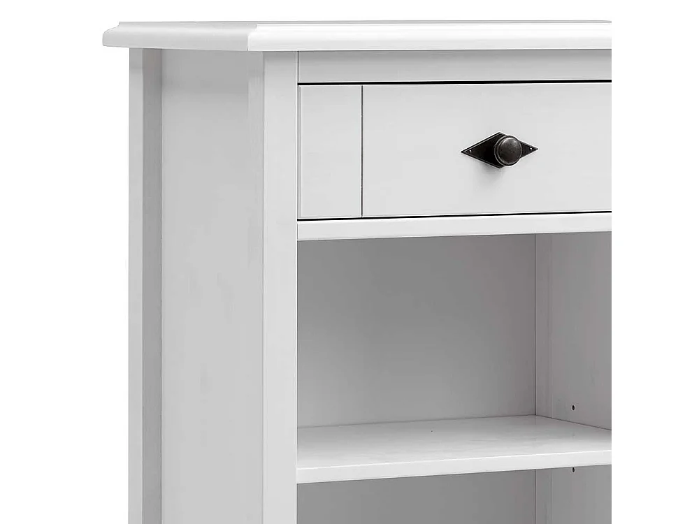 Badezimmer Regal in Weiß Kiefer teilmassiv einer Schublade