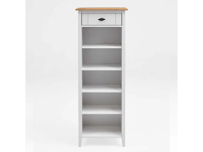 Massivholzregal für Badezimmmer Weiß Kiefer teilmassiv