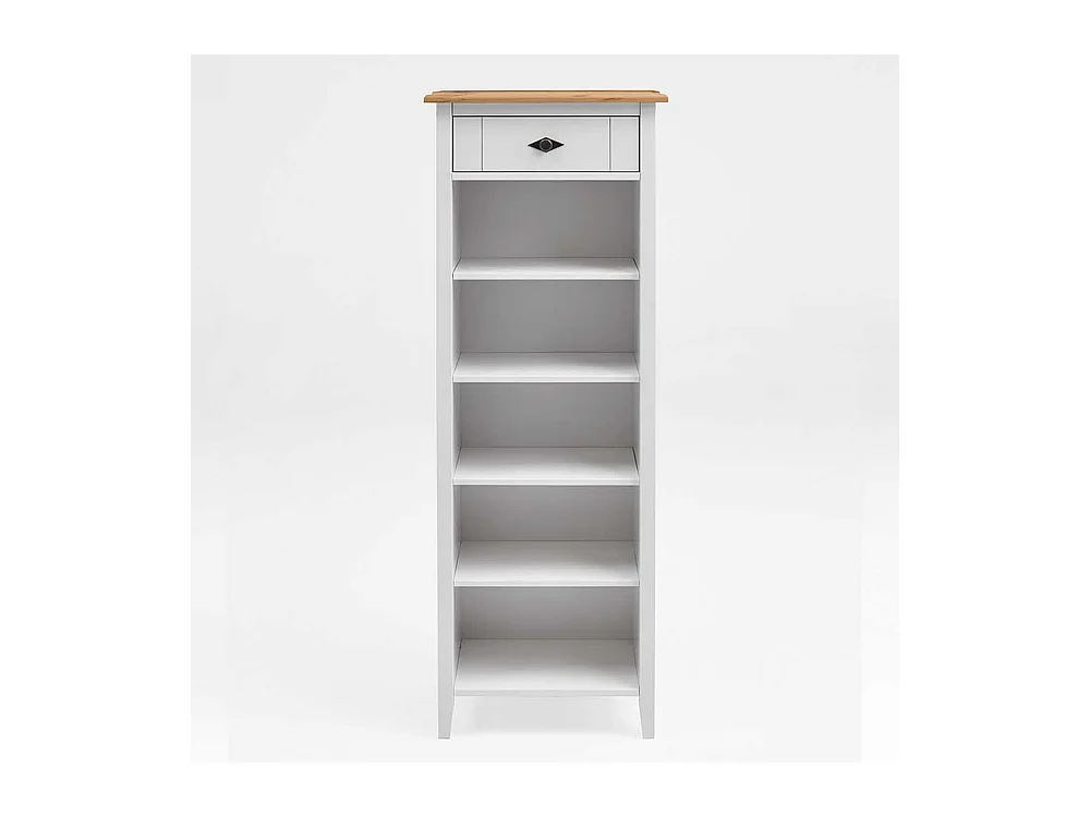 Massivholzregal für Badezimmmer Weiß Kiefer teilmassiv