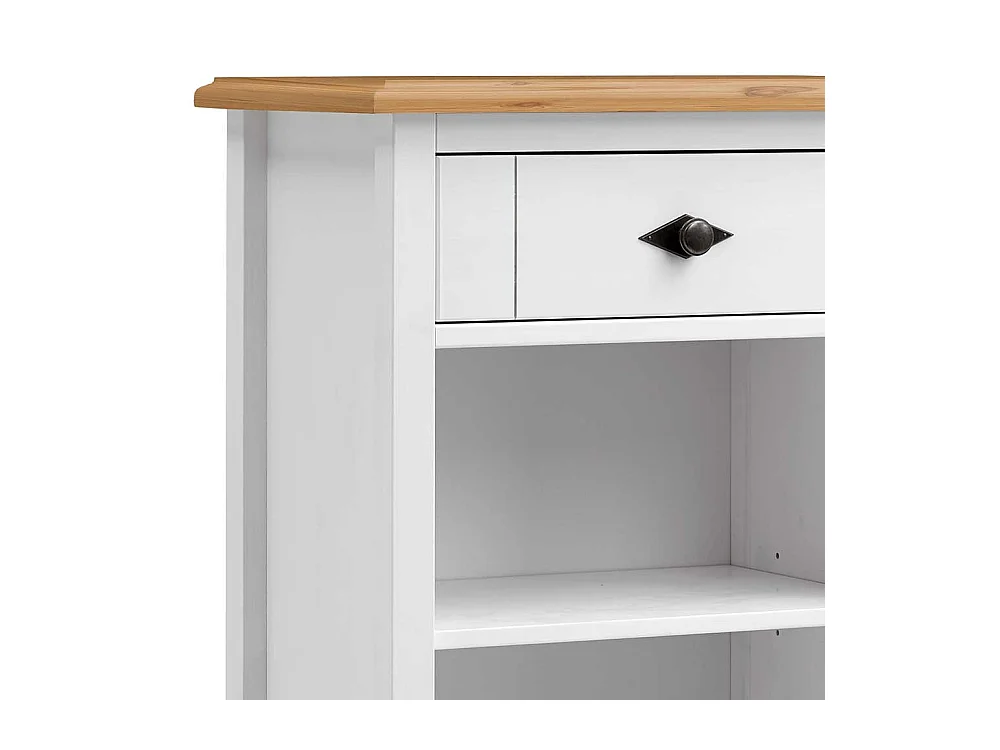 Massivholzregal für Badezimmmer Weiß Kiefer teilmassiv