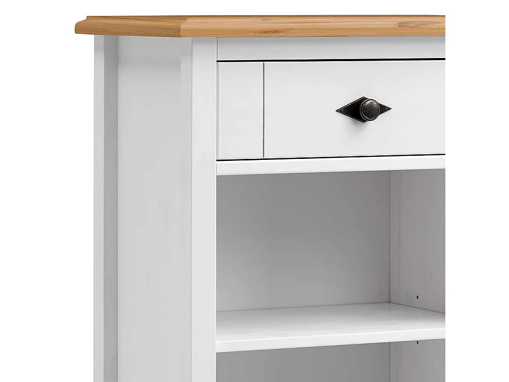 Massivholzregal für Badezimmmer Weiß Kiefer teilmassiv