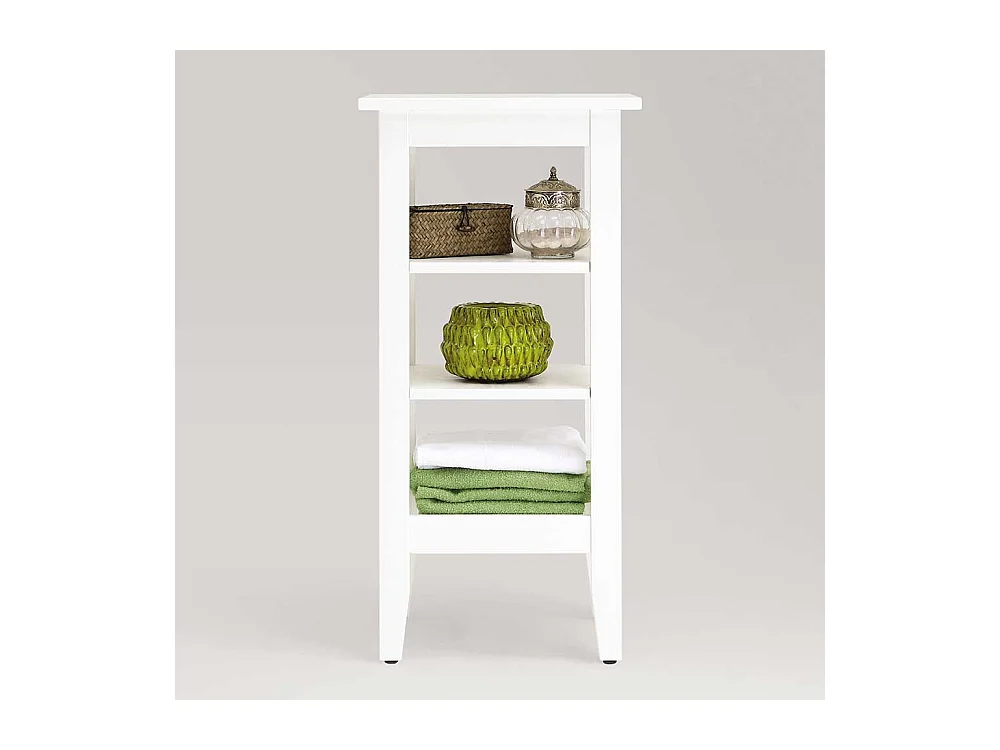 Badezimmer Regal in Weiß lasiert Kiefer massiv 85 cm hoch