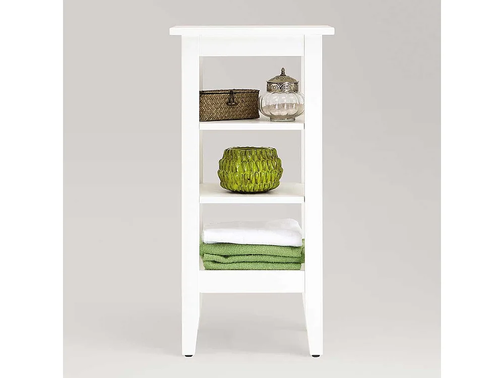 Badezimmer Regal in Weiß lasiert Kiefer massiv 85 cm hoch