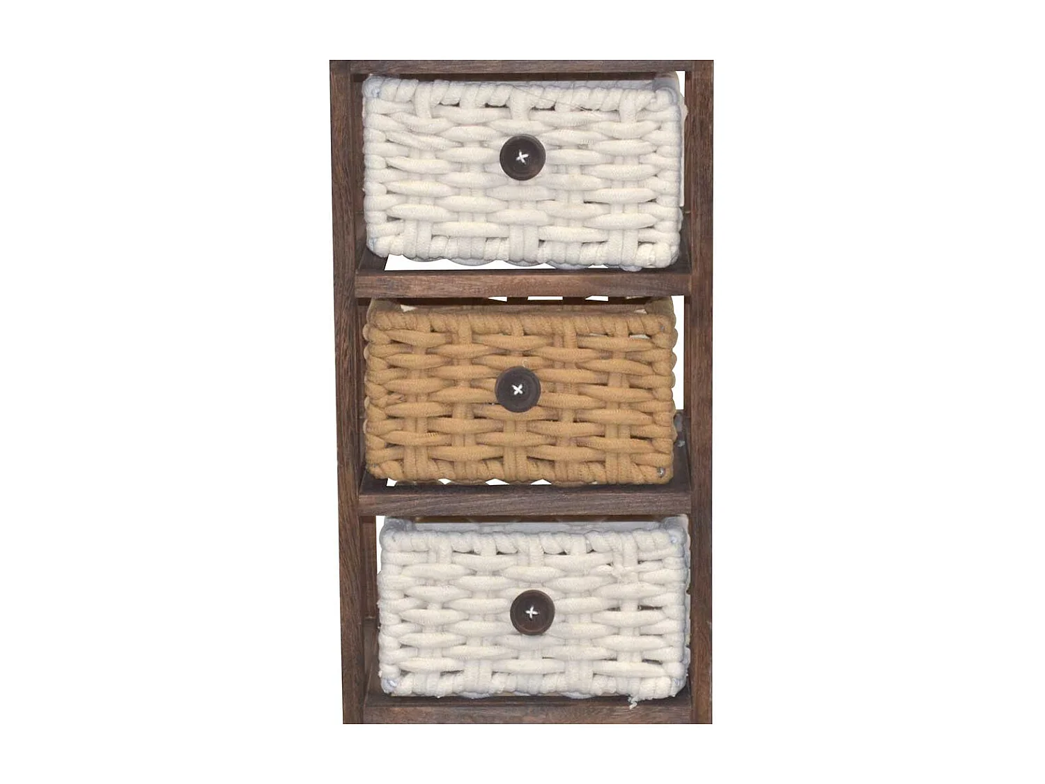 Holz Regal mit Körben in Braun Cremefarben