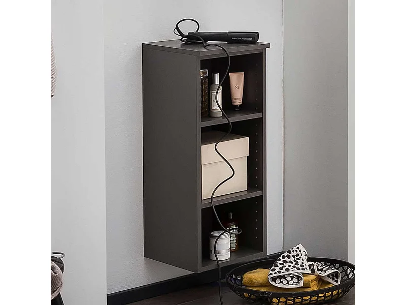 Badregal hängend oder stehend in Dunkelgrau 84 cm hoch