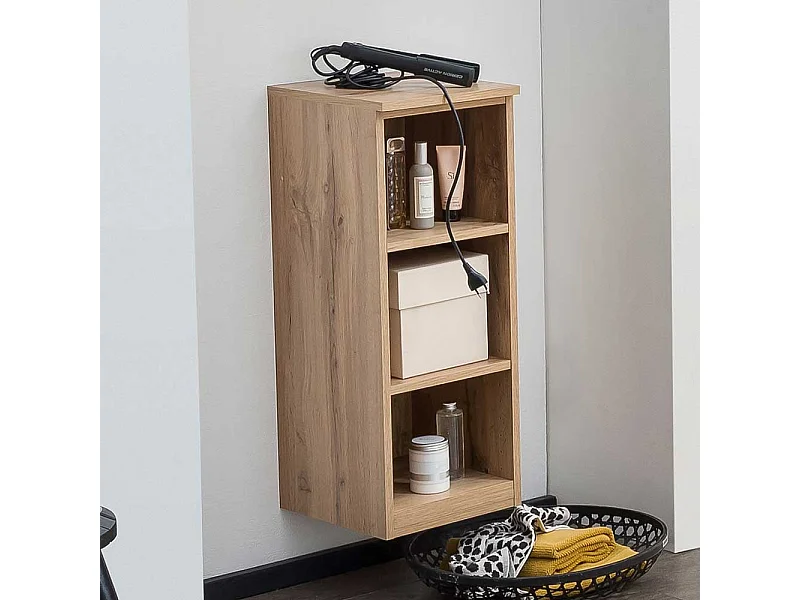 Badregal mit Füßen sowie Wandmontage Wildeichefarben