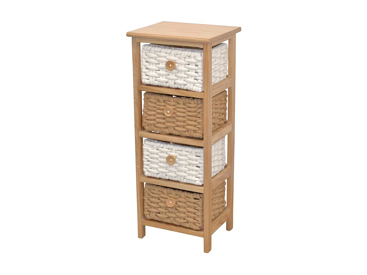 Badezimmer Regal mit vier Körben Landhaus Stil