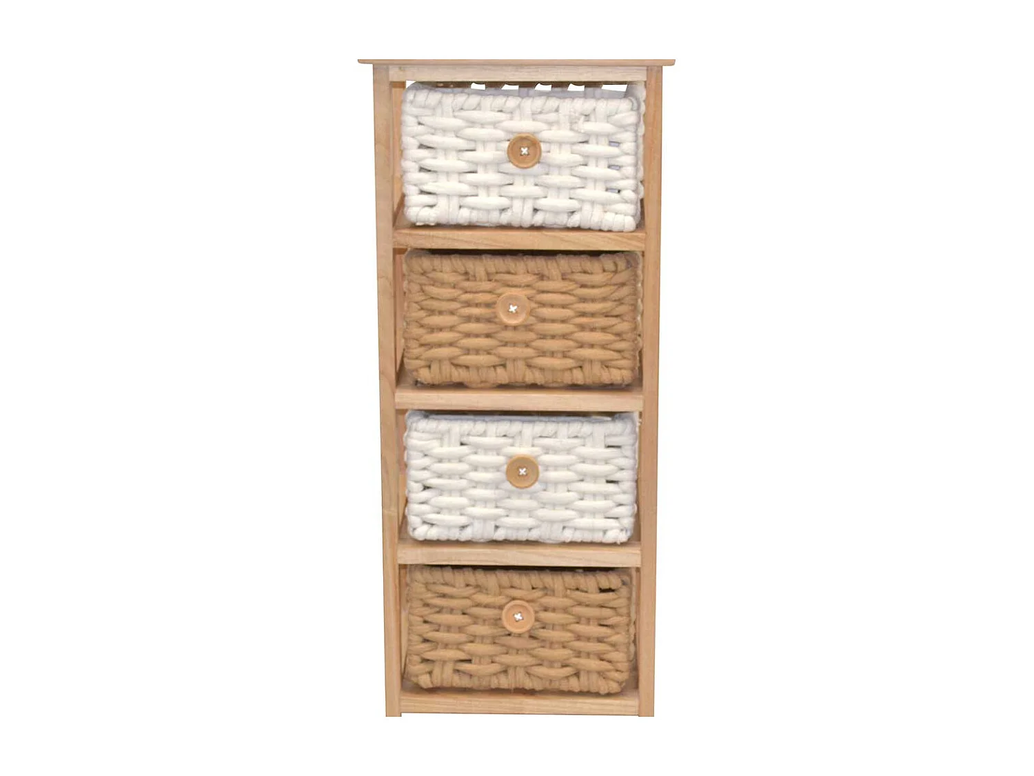 Badezimmer Regal mit vier Körben Landhaus Stil