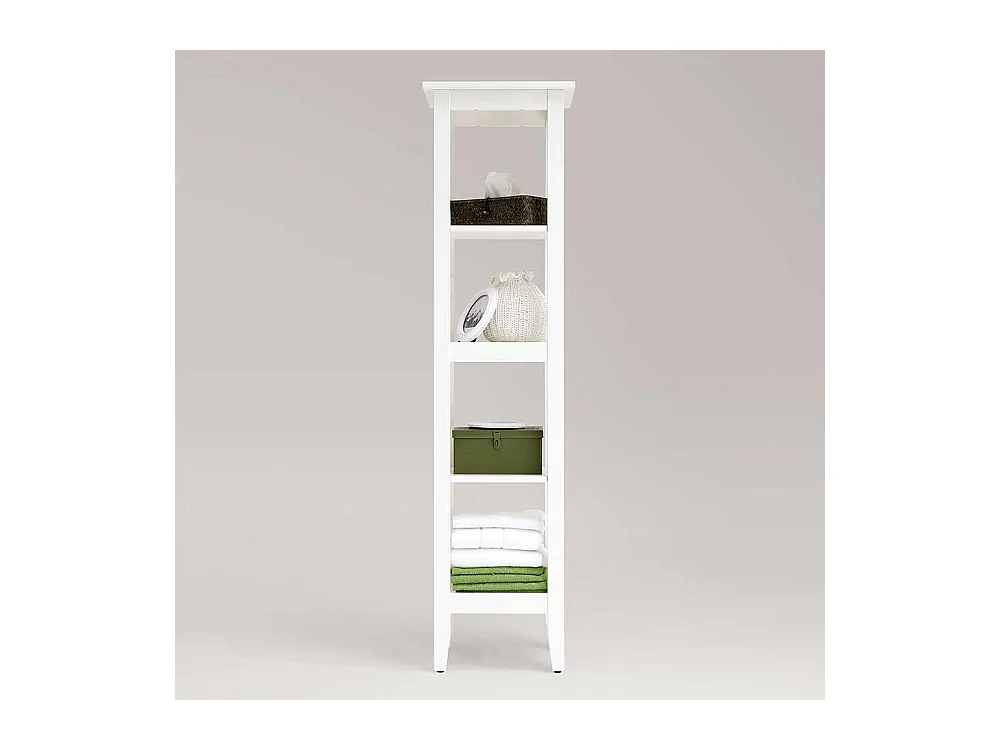 Badregal in Weiß lasiert Kiefer massiv 165 cm hoch