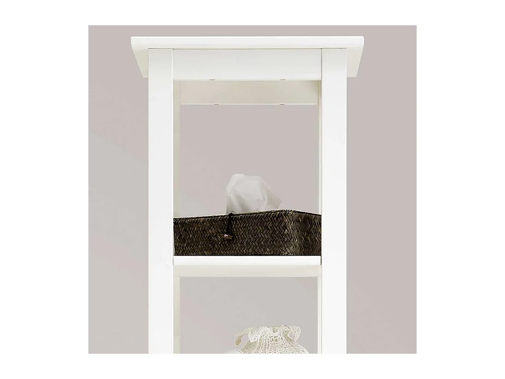 Badregal in Weiß lasiert Kiefer massiv 165 cm hoch