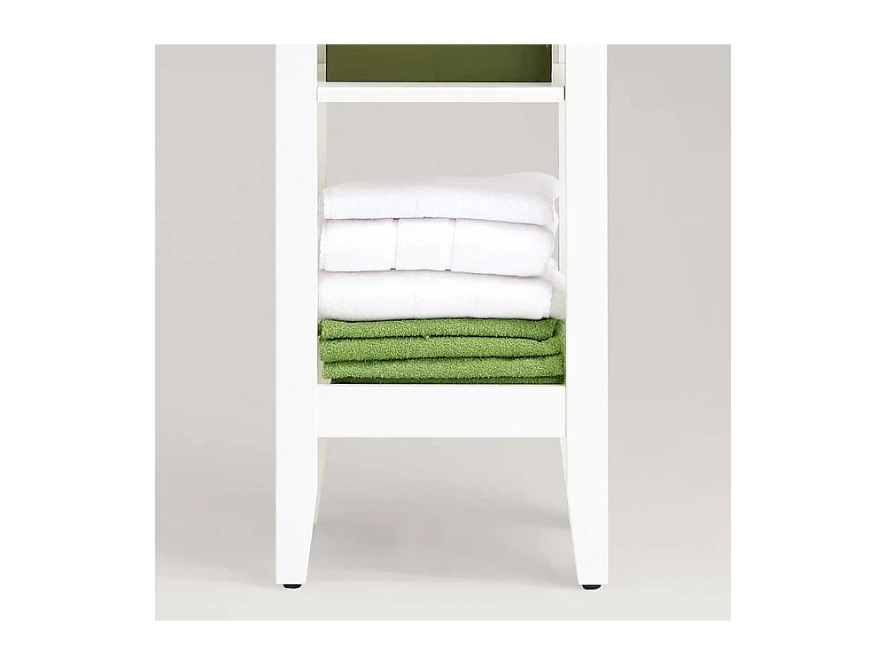 Badregal in Weiß lasiert Kiefer massiv 165 cm hoch