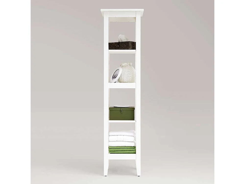 Badregal in Weiß lasiert Kiefer massiv 165 cm hoch