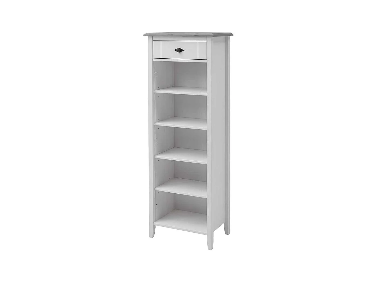 Echtholz Regal in Weiß Grau Kiefer teilmassiv Bad