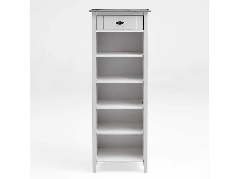 Echtholz Regal in Weiß Grau Kiefer teilmassiv Bad