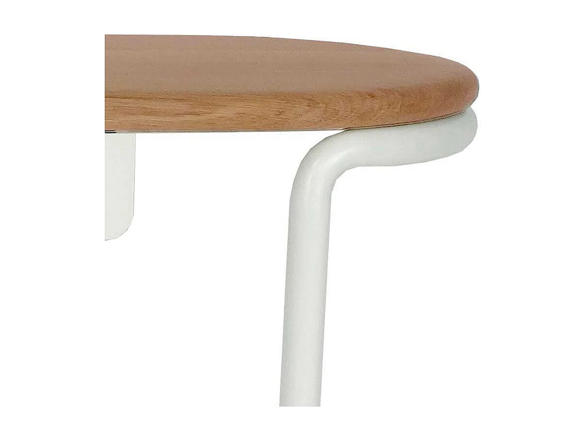 Frisiertisch mit Hocker Weiß und Eiche Massivholz (zweiteilig)