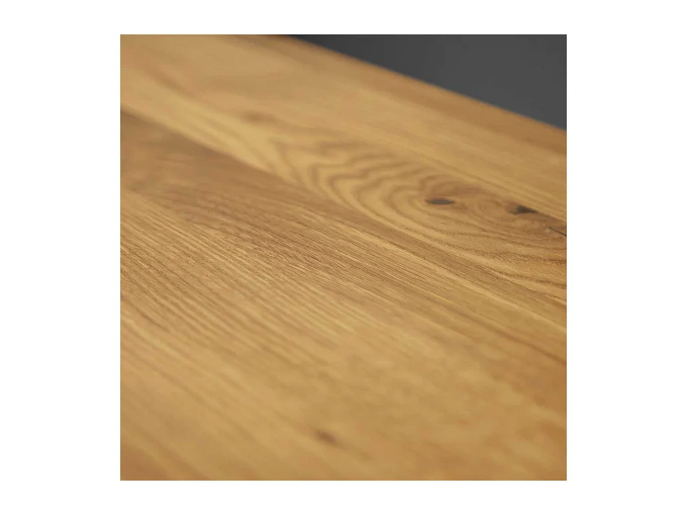 Flurtisch in Weiß und Wildeiche 90 cm breit