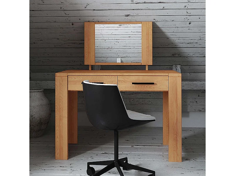 Frisiertisch aus Kernbuche Massivholz mit Spiegel