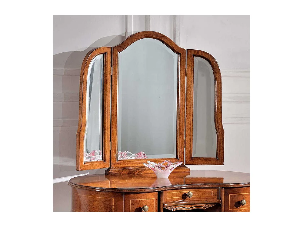 Frisiertisch mit Hocker im Barock Style Nussbaum furniert (zweiteilig)