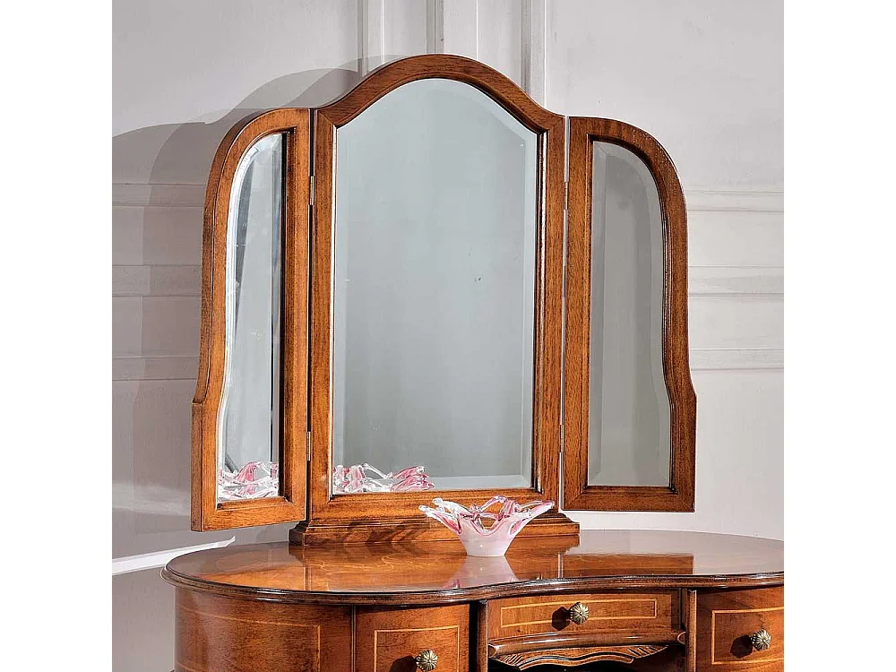 Frisiertisch mit Hocker im Barock Style Nussbaum furniert (zweiteilig)